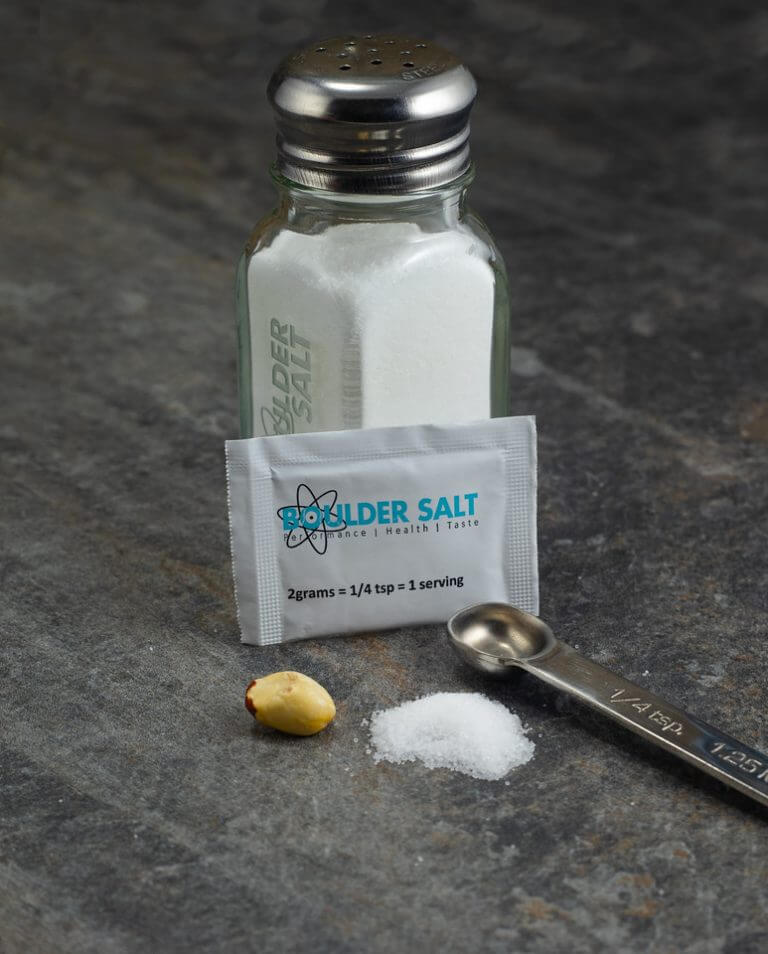 Salt Shaker 1/4 spoon containing sodium, bicarbonate, potassium, magnesium, calcium and chloride