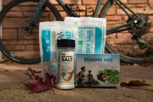 Full Boulder Salt Product Bundle featuring a balanced electrolyte profile with bulk bags, shakers, and portable packets.